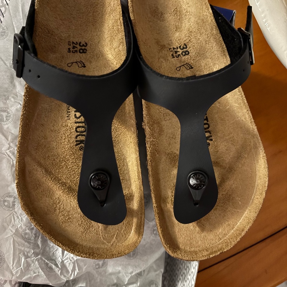 Birkenstock Women's Gizeh Black Sandals Size: 38 (7-7.5) Regular